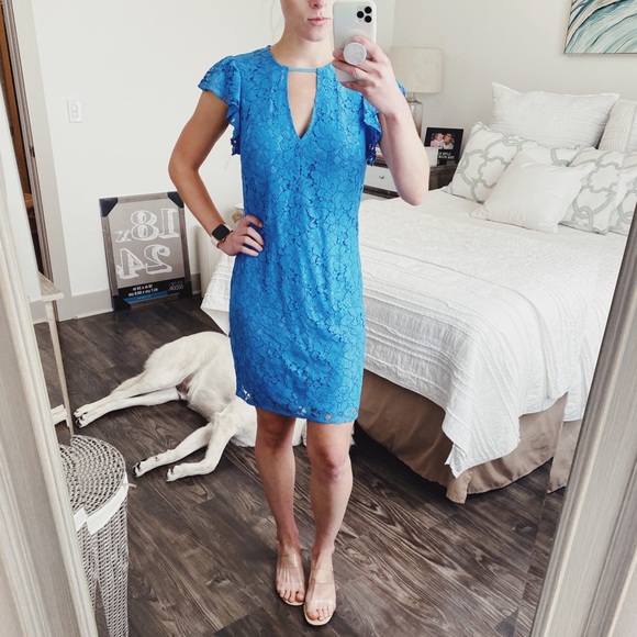 Charles Henry Dresses & Skirts - Charles Henry Lace Sheath Blue Dress